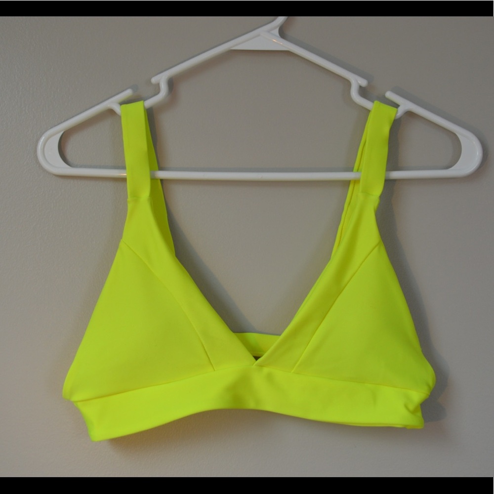 neon yellow bikini top